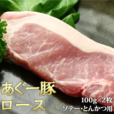 あぐー豚 ロース ソテー・とんかつ用 100g×2枚 アグー豚 沖縄 お歳暮 お中元 ギフト 贈答 お肉 ブランド豚 冷凍 土産 取り寄せ まとめ買い